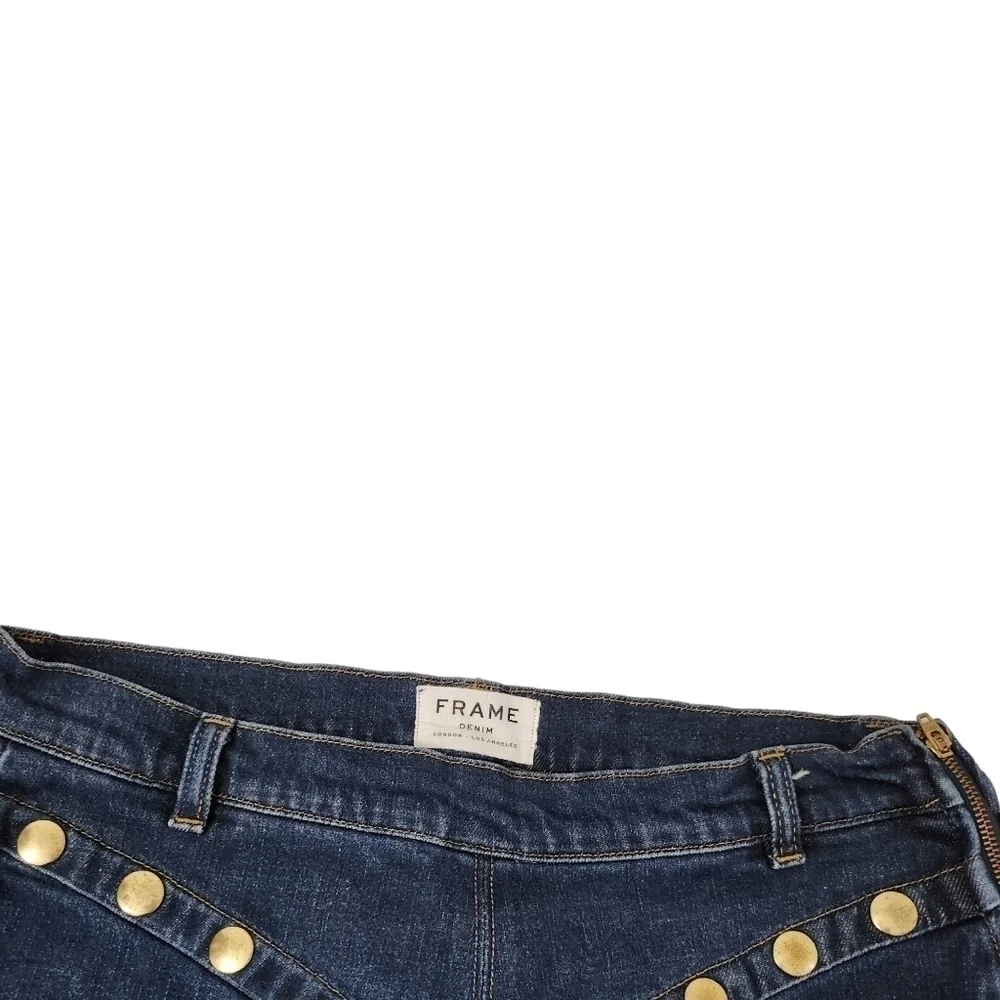 Frame‎ Jeans Womens 30 Straight Waldane Dark Wash Embellished Ankle Western Boho